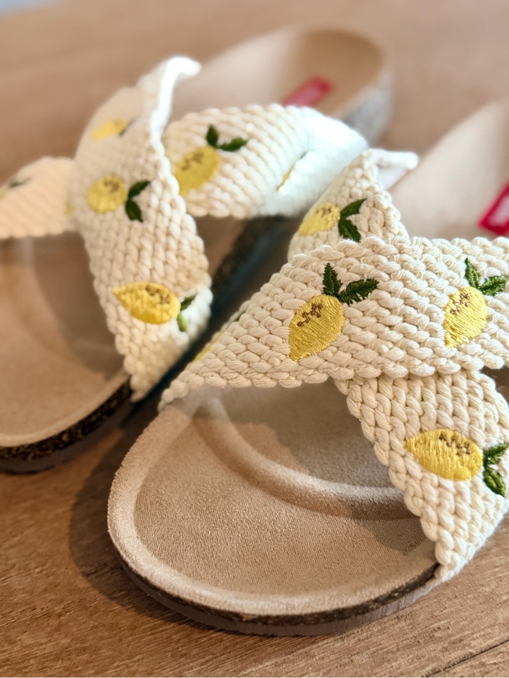 Unionbay Maryam Lemon Print Cork Footbed Slide Sandals – Women’s Size 7.5M - Picture 2 of 6